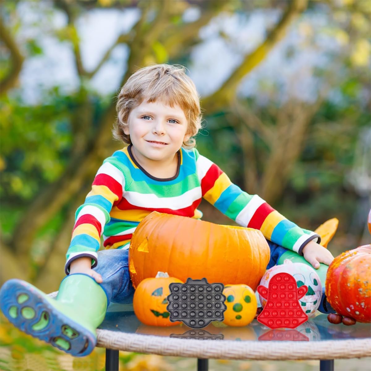 4 Pack Halloween Pop Fidget Toys Sensory Toys for Kids Girls Boys Halloween Party Favors Halloween Treat Bags Gifts Stress Relief