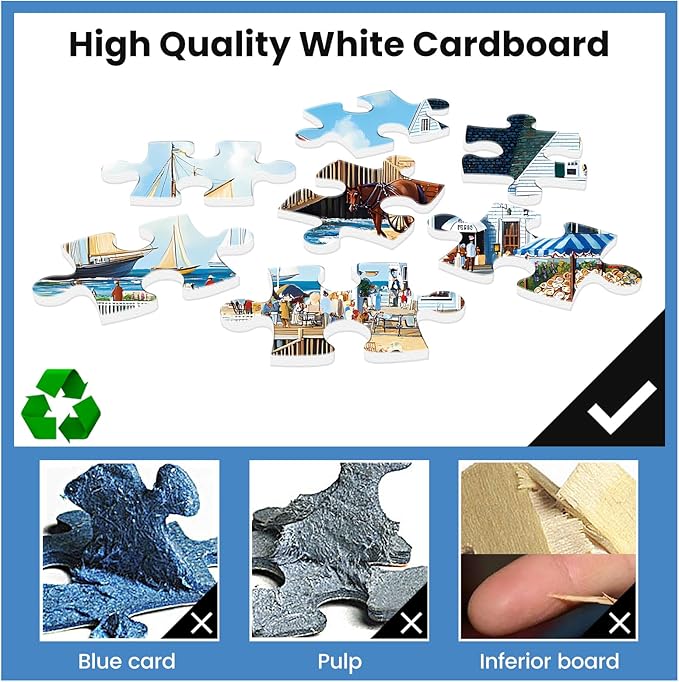 Jigsaw Puzzles 300 Pieces for Adults White Villa Puzzle 300 Pieces Adult Puzzles Games for Kids Ages 8-10 10-12 Recycled Cardboard Puzzle Pieces Family Challenging Game 20.5x15IN