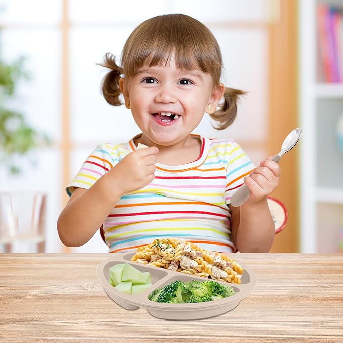 6 Pack Toddler Utensils, Kids Silverware Set with Silicone Handle, Children Safe Forks and Spoons, 18/8 Stainless Steel, Food Grade Silicone Feeding Supplies, Dishwasher Safe