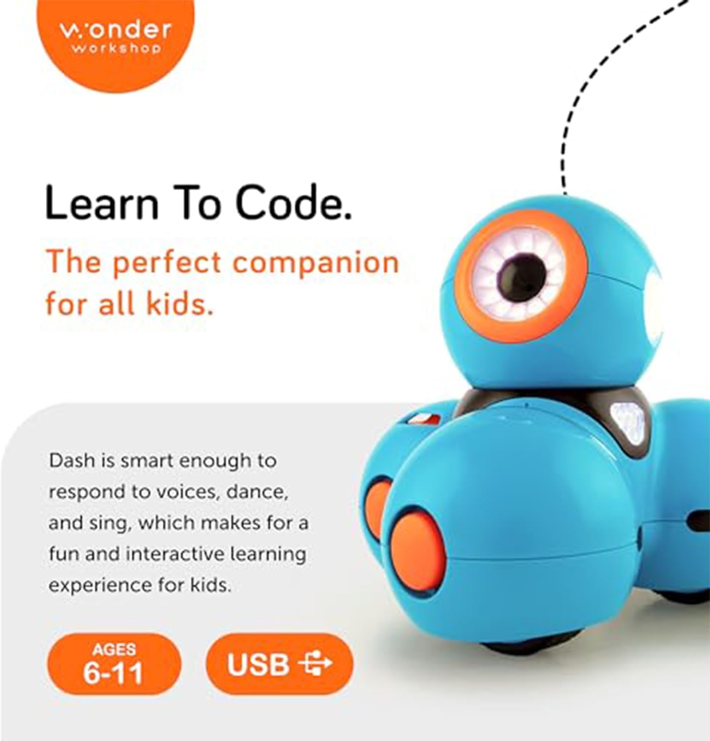 Dash Robot - Coding Robots for Kids 6+ - Voice Activated STEM Robot Toys - Interactive, Educational & Programmable