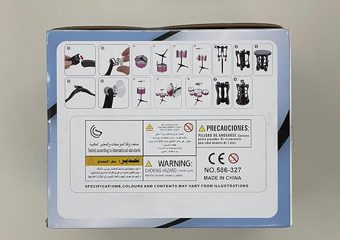 Tinylife Kids Drum Set, Toddlers Musical Toys Drum Kit with 5 Drums, Stool, Sticks and Cymbal Kids Musical Instruments Toy Set for 2 3 4 5 Year Old Boys Girls Gifts
