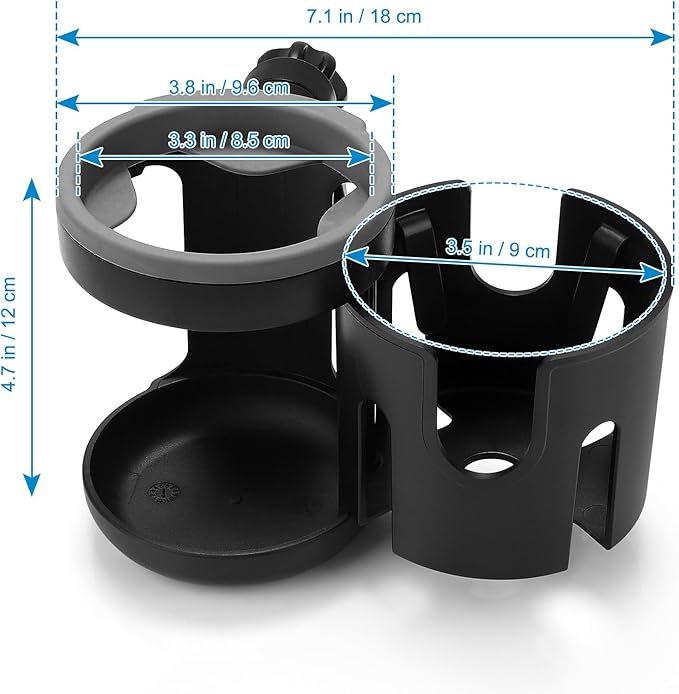 Accmor Universal Cup Holder, Stroller Cup Holder, 360° Rotatable Large Caliber Designed Bottle Holder for Stroller, Bike, Wheelchair, Walker, Scooter