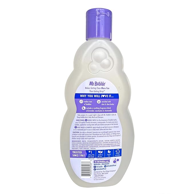 Mr. Bubble Calm and Sleep 3in1 Bubble Bath, Body Wash & Shampoo, 16 oz., Pack of 4