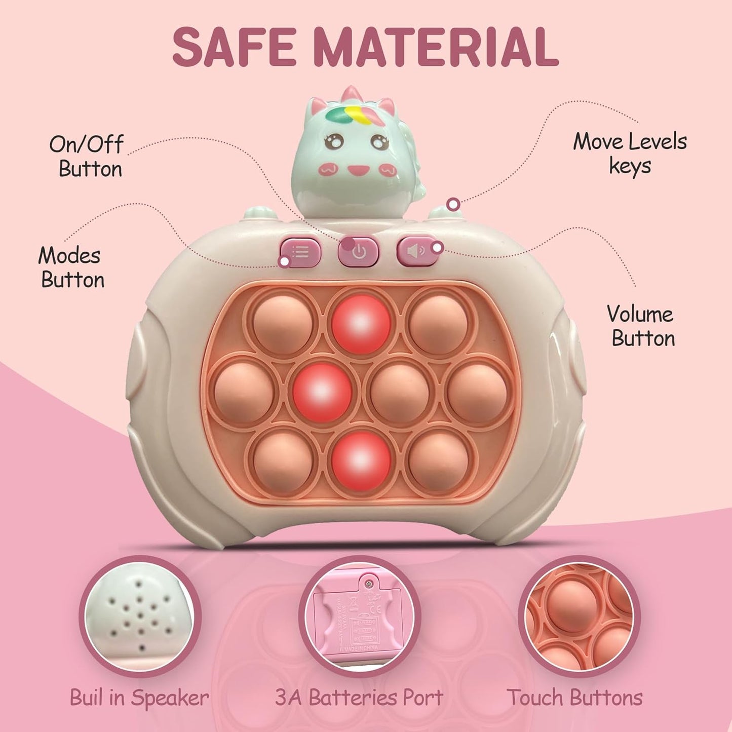 CJ Toys® Fast Push Game, Quick Push Pop Game It Fidget Toy Pro - Stress Relief & Focus Booster , Quick Game, Popit , Popit Game Controller