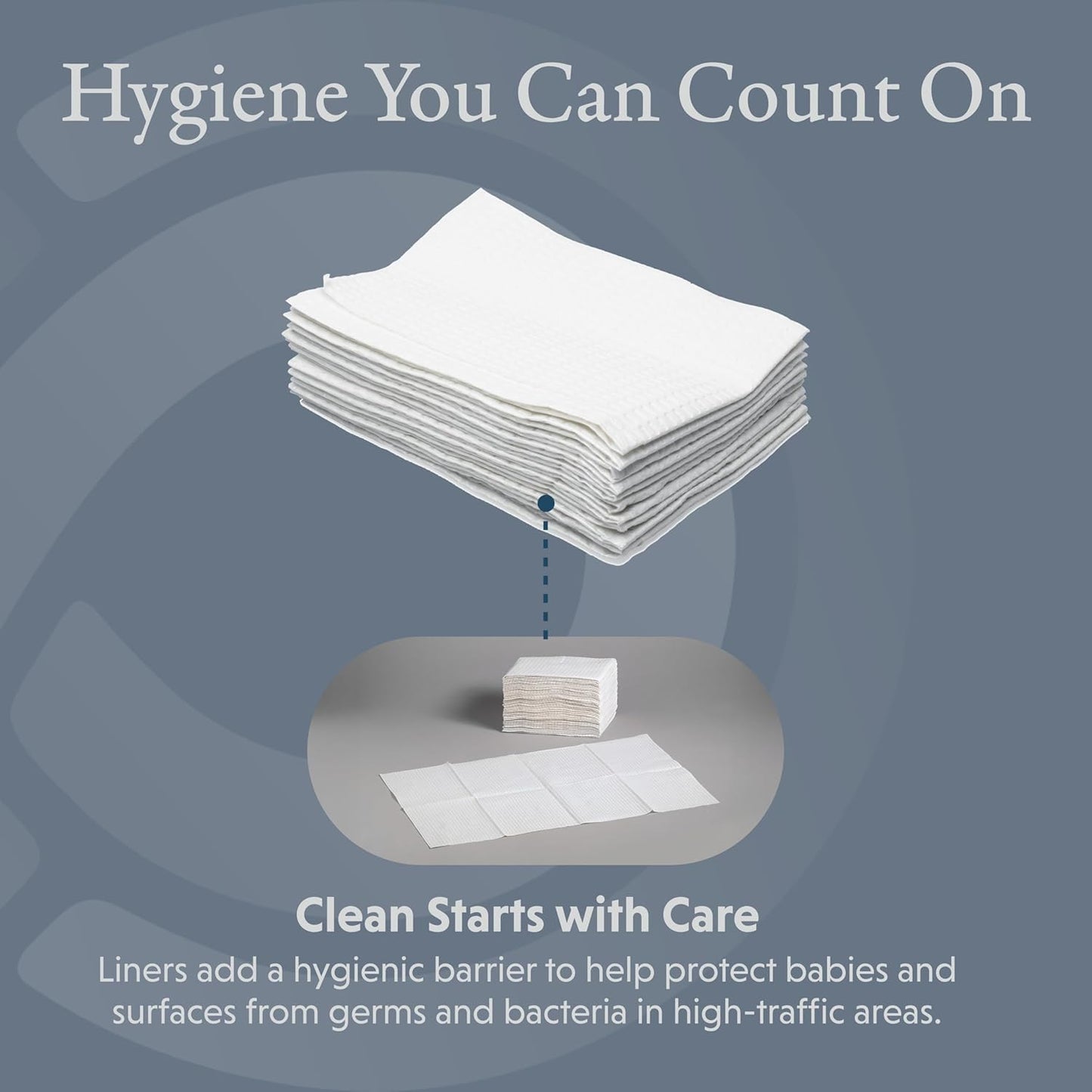 Foundations 2-Ply Disposable Non-Waterproof Baby Changing Station Liner Refills for Commercial Restrooms, Doctor's Offices, Care Centers, 500 Pack, 036-NWL