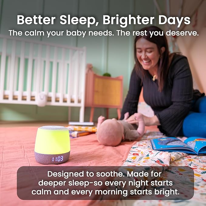 Babysense Dreamer 2.0 Baby Sound Machine with Night Light | 2nd Gen | 28 Soothing Sounds | Toddler Sleep Trainer | App-Controlled White Noise Machine | Sleep Timer | 2.4GHz WiFi | US Only