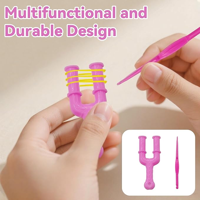 Ymcafm obracelet Making kit 10PCS Acrylic Model Y Slingshot + 1pcs Loom Rubber Bands Set - DIY Bracelet Making Kit with Plastic Jewelry Connectors for Necklace & Craft Projects