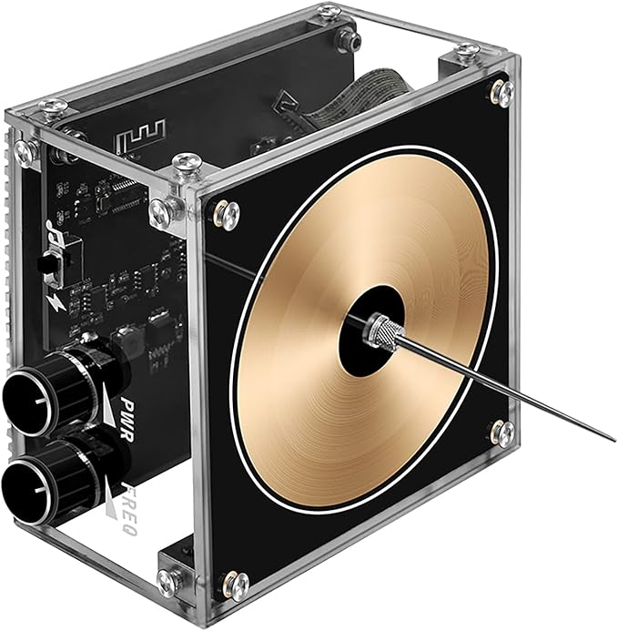 10 Cm Solid State Bluetooth Musical Tesla Coil Touchable Artificial Lightning Spark Gap Arc Generator Desktop Toy Arc Plasma Electric Power Wireless Transmission Science Teaching Experiment Model