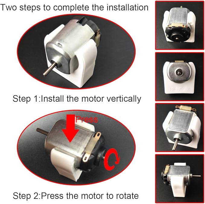 EUDAX 18 Set DC Motors Kit,Mini Electric 1.5-3V 24000RPM Hobby Motor with 252Pcs Plastic Gears,2 x AA Battery Holder ,Wires for STEM DIY Toy