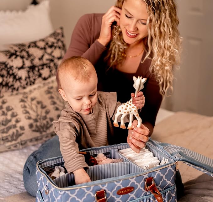 DOKUS & CO Luxe Diaper Tote, Extra-Large Collapsible Baby Caddy for Home, Travel & Car, Giftable Hospital-Ready Diaper Bag