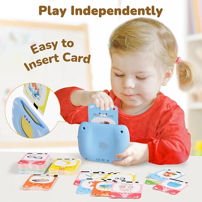 JoyCat Talking Flash Cards for Toddlers 1-5, 314 Words with Durable Thick Cards & Clear Audio, Easy to Slide in and Out, Speech Therapy Toys, Birthday Gifts for Boys Girls