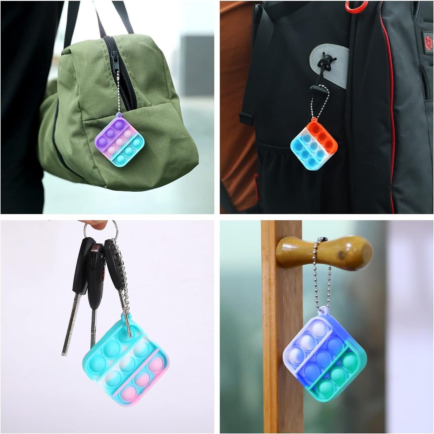 150 PCS Mini Pop Fidget Toys Pack Party Favors, Easter Silicone Squeeze Pop Bubble Fidget Bulk Sensory Toys, Pop Keychain Bubble Toy Party Bag Fillers for Kids, Wrap Pop Toy