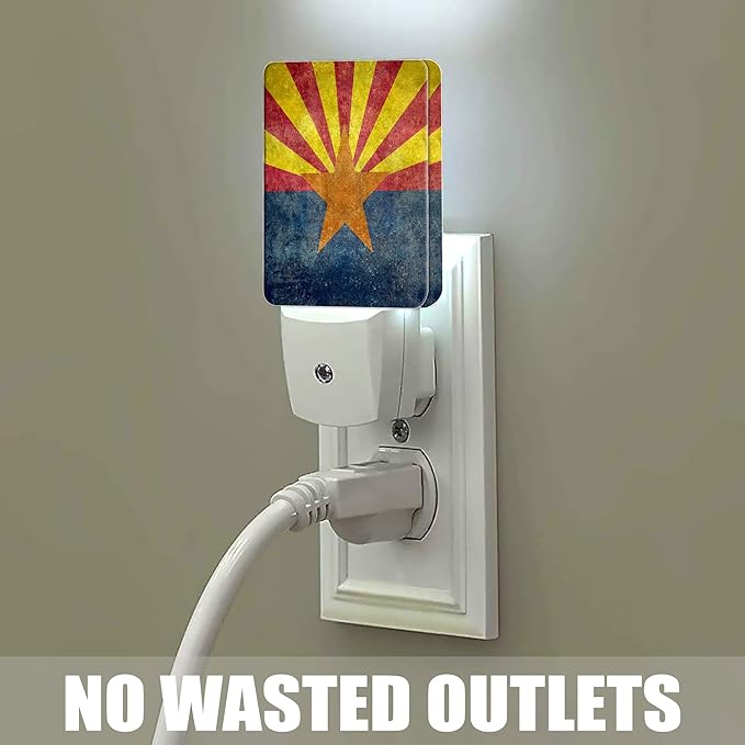 Arizona Flag Night Light, The 48th State Plug into Wall with Dusk to Dawn Light Sensors,Warm Nightlights for Bedroom, Bathroom, Hallway, Kitchen, Gifts Ideal for Boys Girls Women Men