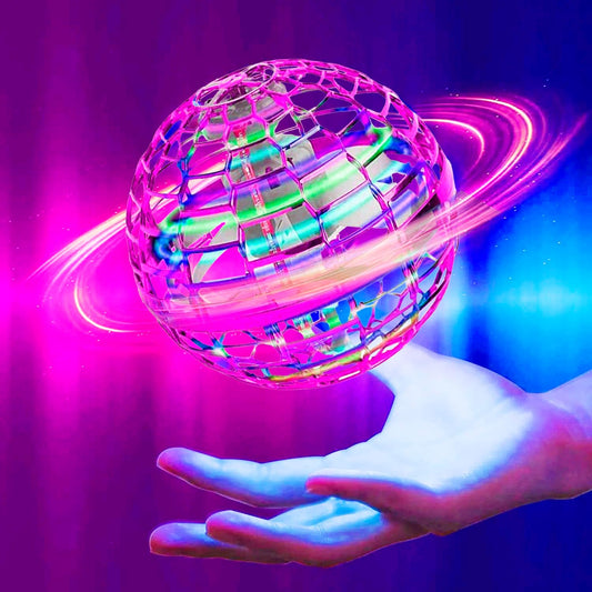 Flying Orb Ball Toy 2024 Upgraded Hoverball Led Magic Orb Drone Ball Fly Orbi Pro Flying Spinner Boomerang Ball for Girls Boy Gifts Age 6-8 -Rose