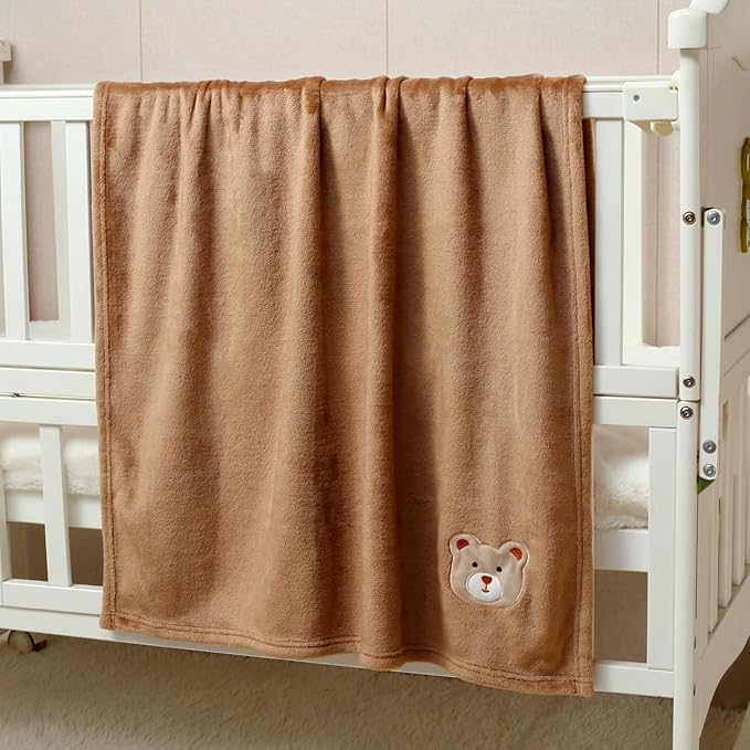 CREVENT 30''X40'' Cute Cozy Fluffy Warm Baby Blanket for Girls Boys Infants Toddlers' Bedding Crib Cot Stroller, Baby Shower Birthday Newborn's Gift - Bear