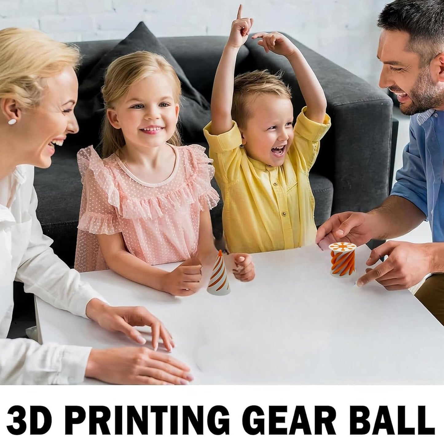 Impossible Pyramid Passthrough Sculpture - 2Pcs 3D Printed Spiral Cone Fidget Toy, Stress and Anxiety Relief Toy, Pass Through Pyramid Fidget Toy for Adult Children (Orange)