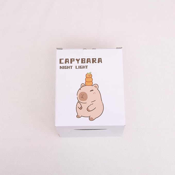 Ammonite Capybara Night Light, Cute Orange Capy Lamp for Kids, Soft Silicone Kids Nursery Nightlight LED Touch Light, Bedroom Decor as Xmas Birthday Gifts