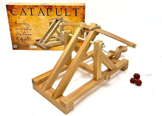 Pathfinders Stem Kits Roman Catapult – Ancient Siege Engine Series | STEM Educational Wooden Kit for Kids & Adults | Build & Launch Model