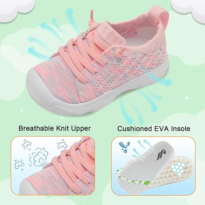 JIASUQI Toddler Shoes for Boys Girls Slip on Sneakers Wide Toe Walking Shoes Toddler Sock Shoes