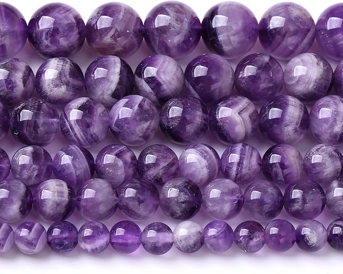 120PCS 6MM Purple Amethyst Dream Lace Beads Natural Quartz Crystal Stone Loose Beads for Jewelry Making DIY Bracelet Grade A+