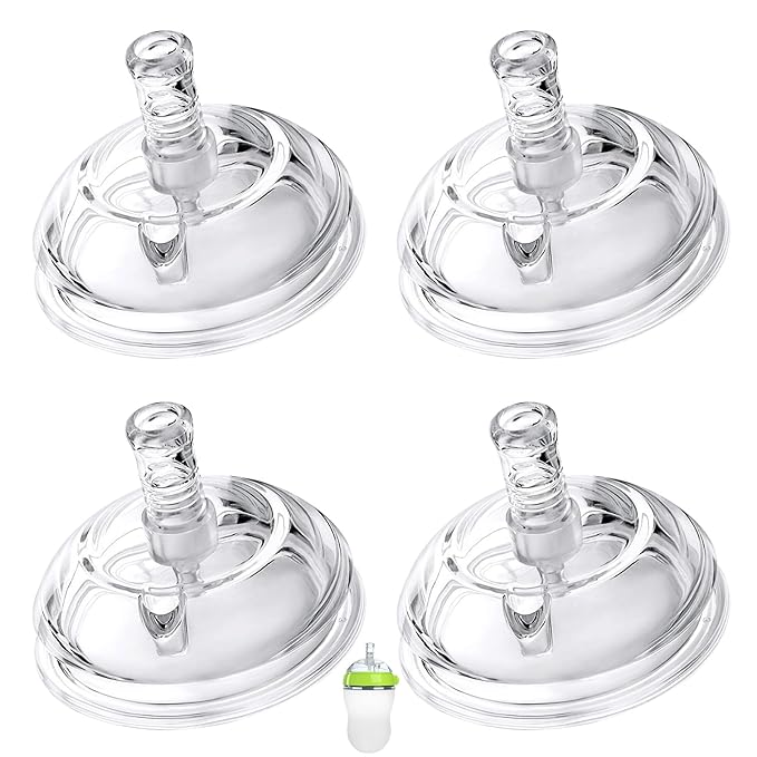 Straw Sippy Cup Nipples for Comotomo Baby Bottles, Transition Cup Food Grade Silicone Soft Nipple, 8m+, Pack of 4