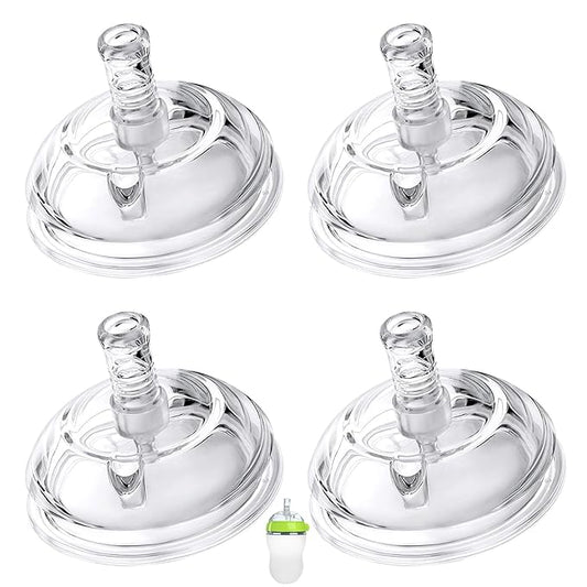 Straw Sippy Cup Nipples for Comotomo Baby Bottles, Transition Cup Food Grade Silicone Soft Nipple, 8m+, Pack of 4