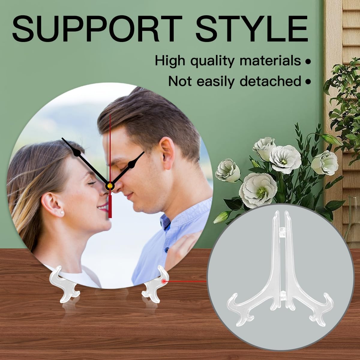 Generic Custom Clocks for Walls Personalized Clocks with Picture Customized Round Clock for Birthday Wedding Present Wedding Friend Family Lover, 10inch-25cm