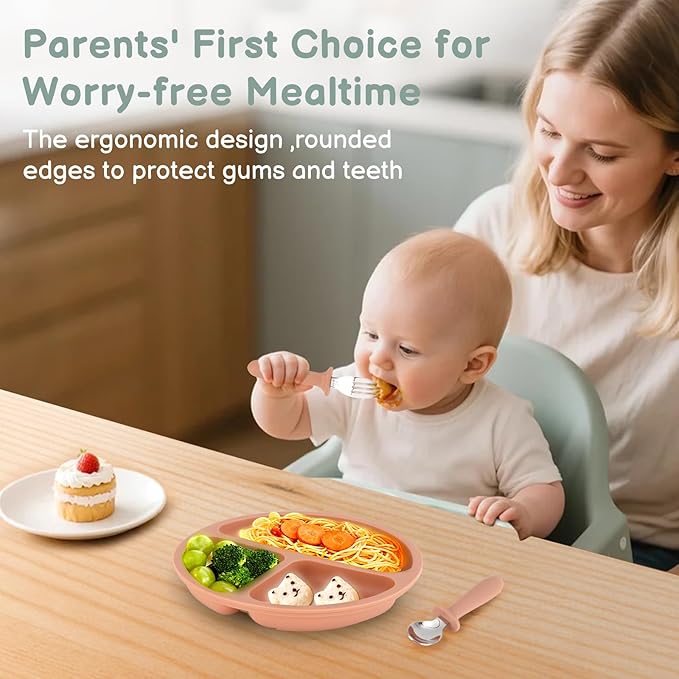 Toddler Spoons and Forks Set, 6 Pack Kids Silverware with Silicone Handle, BPA Free, 18/8 Stainless Steel Children Safe Toddler Utensils, Dishwasher Safe