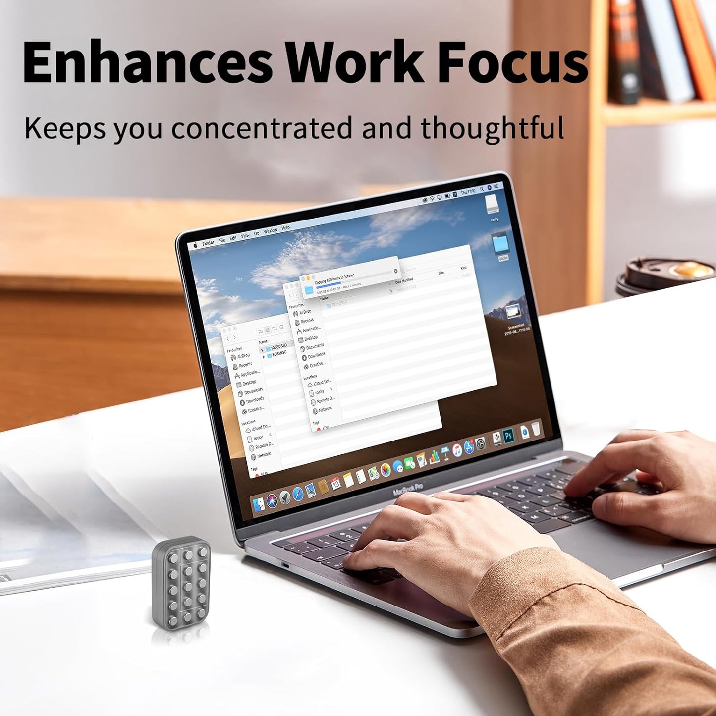 Fidget Toys Adults Metal Fidget Slider Magnetic EDC Haptic Fidget Toys for Adults - Silver