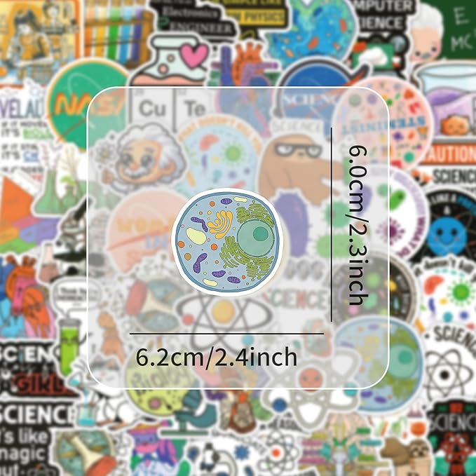110 PCS Science Stickers for Water Bottles,Science Laboratory Stickers for Adults Students Kids Teacher,Physics Biology Chemistry Experiment Math Gifts
