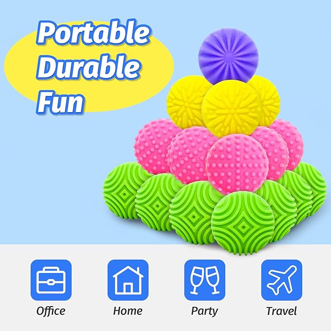 Fidget Magnet Ball Toy, 8 PCS Multi Color Texture Tactile Sensory Gift for Teens Adult ADHD Autism Anxiety, Silent Stress Relief Massage Roller Item Desk Toy for Home Office Calm Down with Case