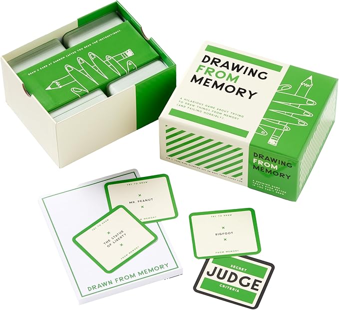 Brass Monkey Drawing from Memory - Social Party Game with 300+ Game Card Prompts for Drawing from Memory