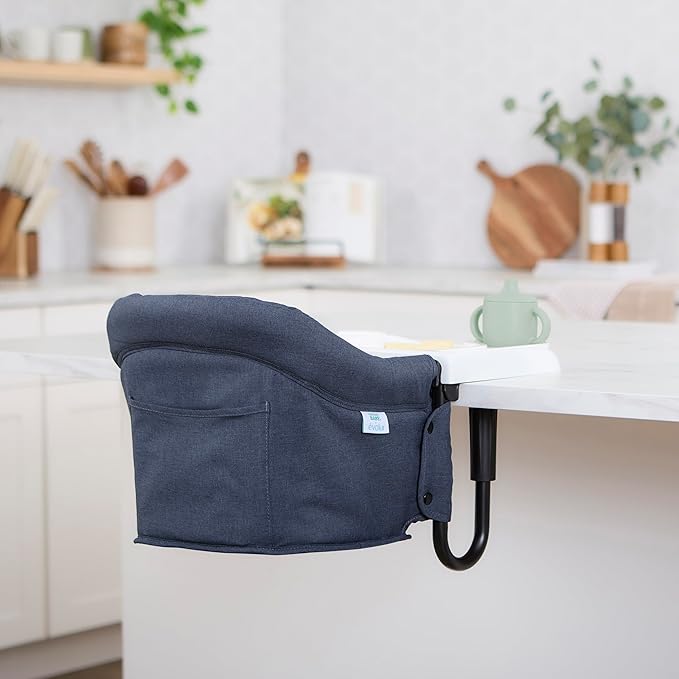 Evolur Clamp-On Comfort Table Chair | Removable & Washable Seat Cover, Dishwasher-Safe Tray, Foldable Design with Carry Bag | Portable High Chair for Babies & Toddlers (6–36 Months)