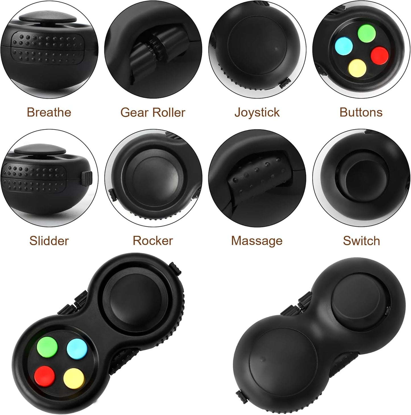 Kids Fidget Toys, Adults Fidgets for Anxiety and Stress, Treasure Box Toys for Classroom, Goodie Bags Fillers, Carnival Prize for Kids 3-5 (Black)