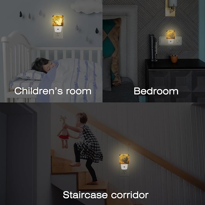 Crow with New Moon Night Light Plug into Wall, Flying Crow Dusk to Dawn Night Light,0.5w Energy Saving Sleep Friendly Nightlights for Kids Boys Girls Home Decor