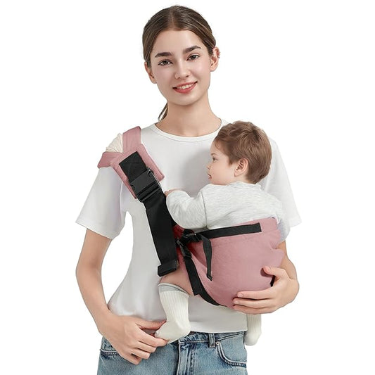 Toddler Sling Carrier, Easy to Wear Baby Carrier Sling 7-40 lbs, Adjustable Lightweight Baby Wrap Sling, Perfect Toddler Hip Carriers One Size Fits All, Pink