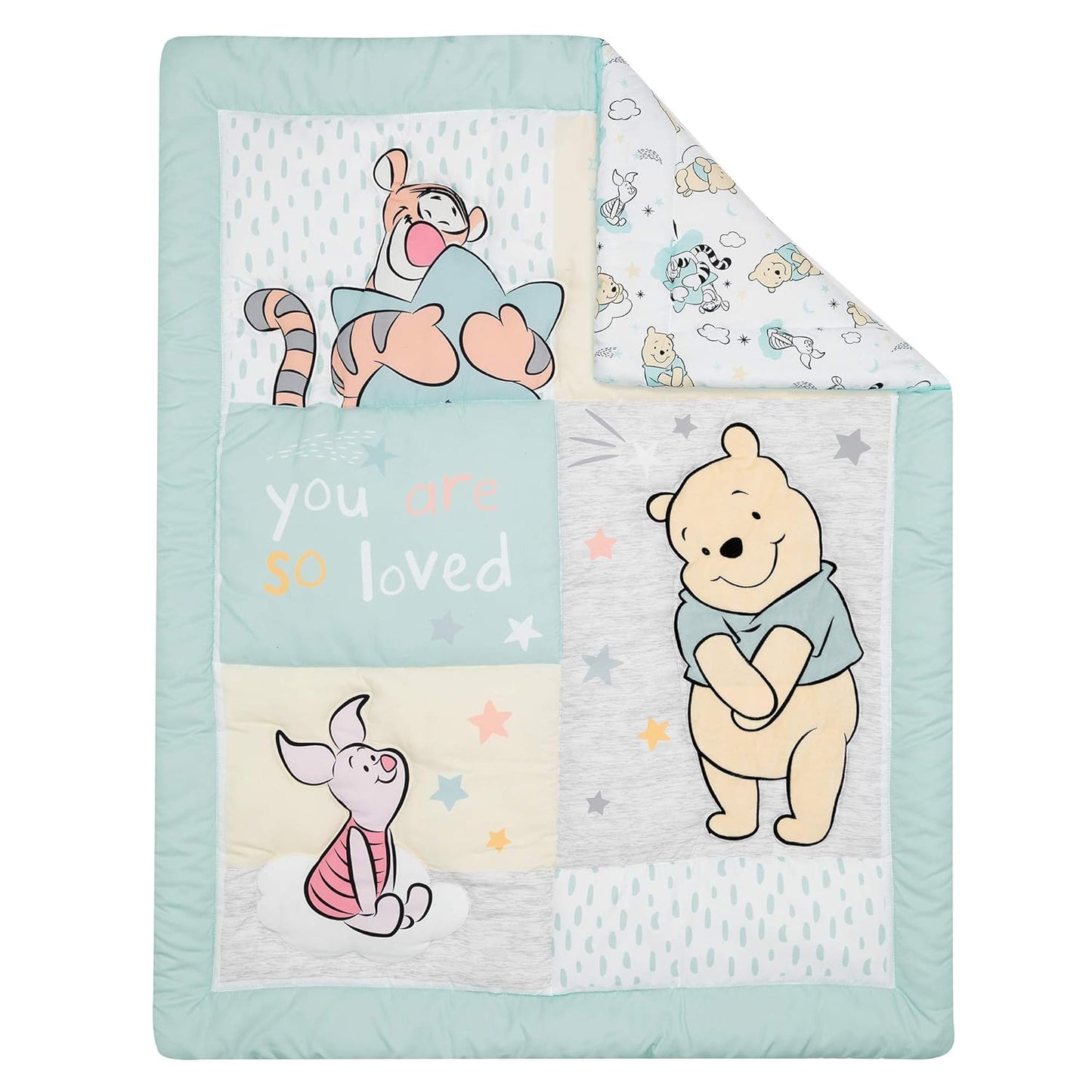 Lambs & Ivy Disney Baby Winnie The Pooh Hugs 3-Piece Nursery Crib Bedding Set