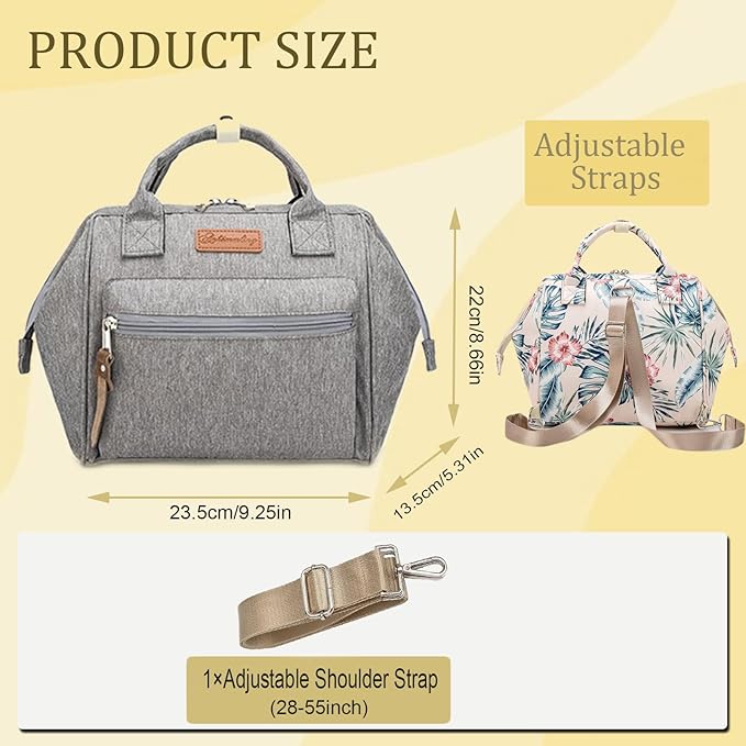 Small Diaper Bag-Mini Diaper Bag Backpack Crossbody Baby Diaper Tote Bag with Insulated Pocket(Grey)
