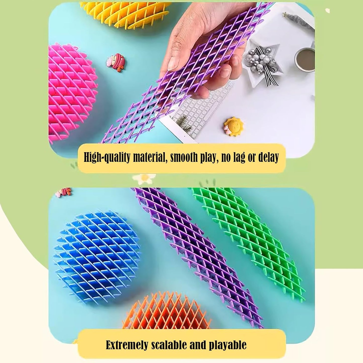 2pcs Fidget Worm Toy 3D Printing Fidget Toys Range Squeeze Toys Designed for Calming Sensory Play and Focus 4 Inches (Red and Blue Set), Small