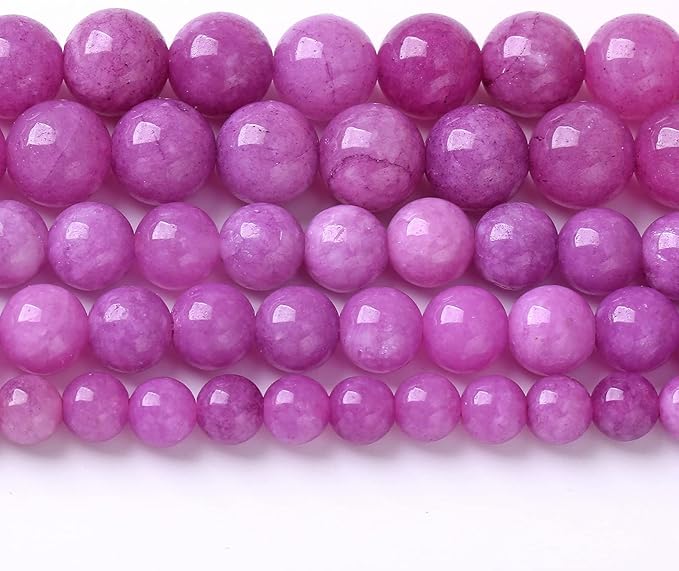 12MM 32PCS Purple Lepidolite Mica Stone Loose Beads for Jewelry Making DIY Bracelet Necklace