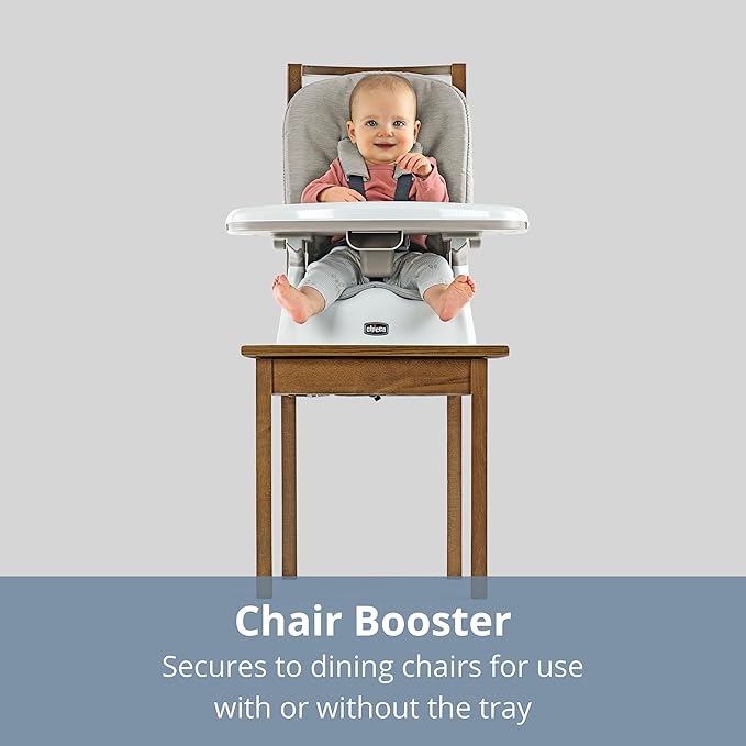Chicco Stack® Hi-Lo 6-in-1 Multi-Use Convertible High Chair, Reclining High Chair for Babies and Toddlers Easy-Clean Baby Booster Toddler Seat Combo | Sand/Beige