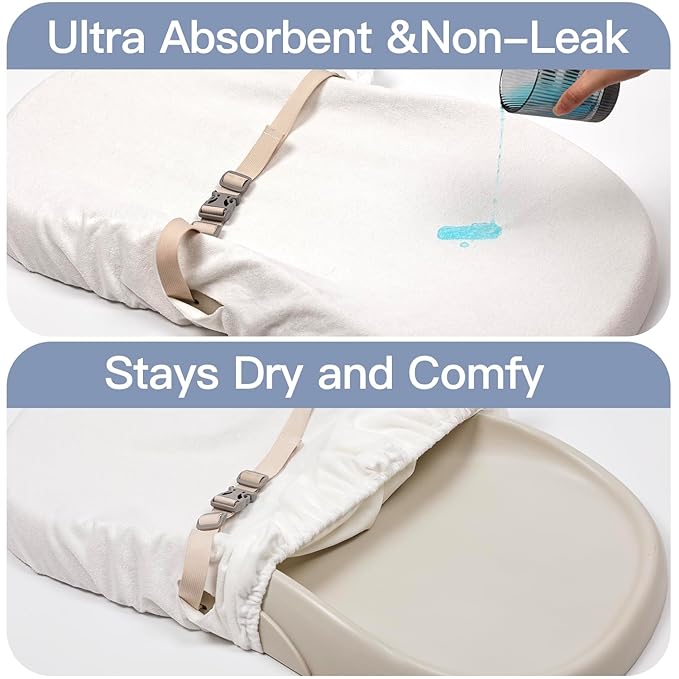 1-Pack Changing pad Cover Waterproof - Soft Baby Baby Changing pad Cover,Contour Changing Pads Liners,Change Pad Cover,Ultra-Soft & Breathable,Fits Skip Hop,Keekaroo Peanut,Machine Washable(1)