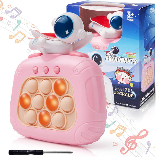 Fast Push Bubble Game, Handheld Fidget Light Up Toys for Kids Adult, Push Sensory Toys, Stress Relief Pop Puzzle for Boy Girl