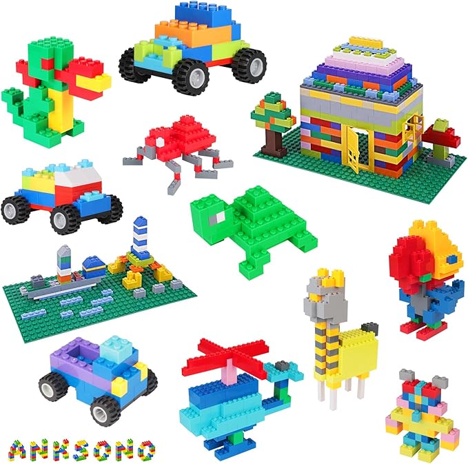 1500 Pieces Building Bricks, Classic Bulk Building Bricks Set Creative Building Toy Compatible with All Major Brands - 16 Shapes / 10 Colors