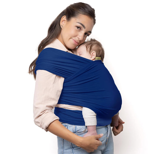 Boba Baby Wrap Carrier – Original Baby Sling Carrier for Newborns (7–35 lbs), Soft, Secure, Hands-Free & Ergonomic, Ideal for Comfortable Bonding, New Parents (Serenity Dark Blue)