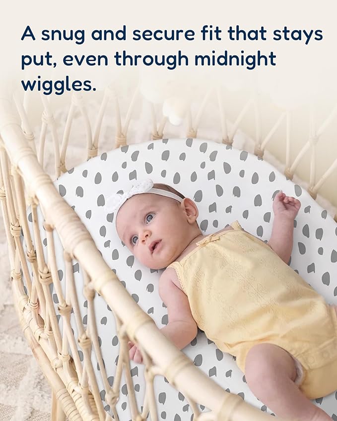 Bedside Sleeper Bassinet Fitted Sheets 33x20 for Maxi COSI Iora, Koola Baby, Baby Joy, Angelbliss, Kidsclub Bedside Bassinet - Buttery Soft Sheets, 2 Pack