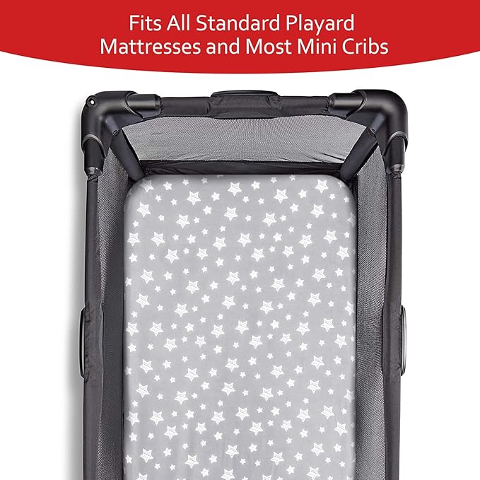 Pack and Play Sheets & Waterproof Terry Pack N Play Mattress Protector Pad Cover 4 Pack, Viscose Terry Pack N Play Sheets Set, Grey & White