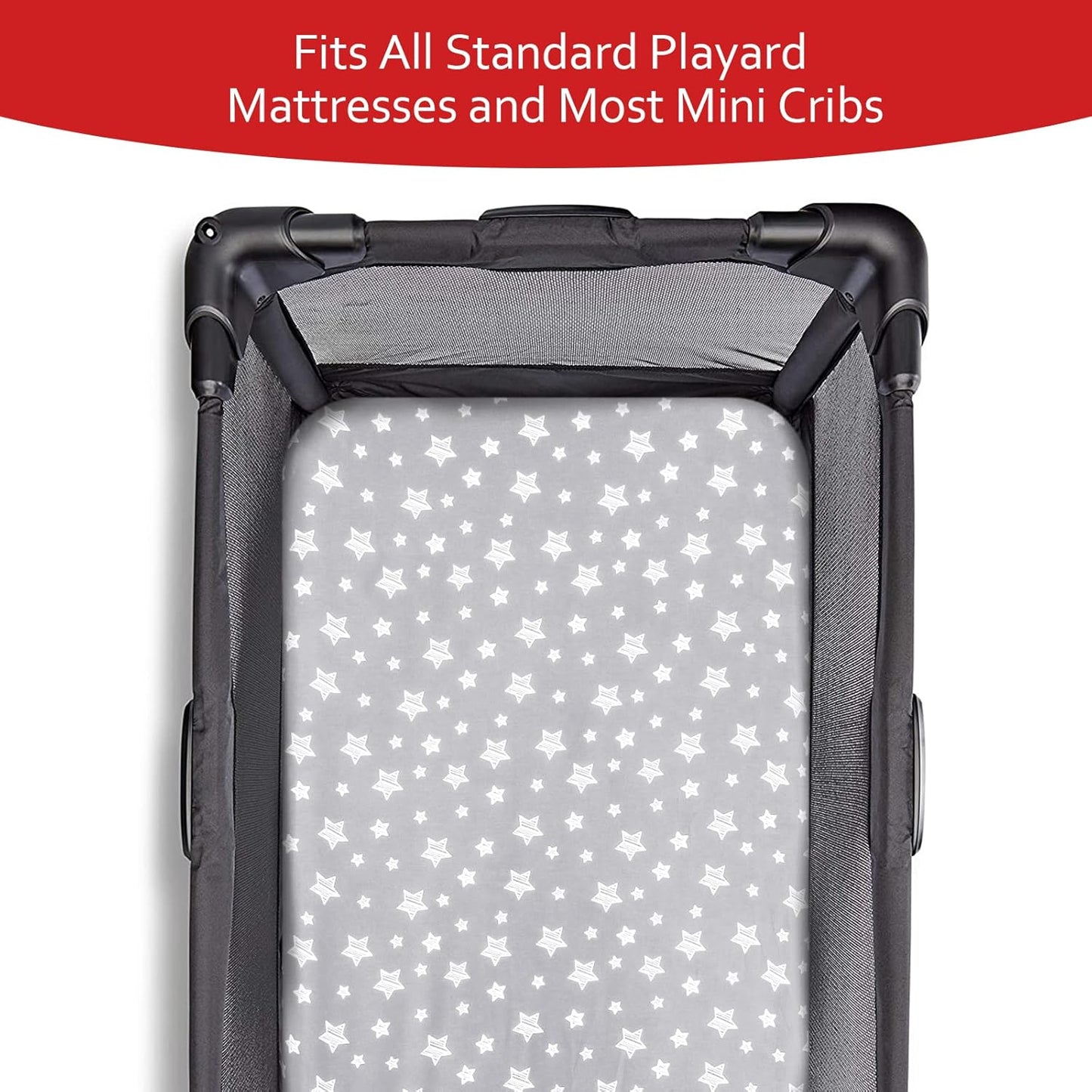 Pack and Play Sheets & Waterproof Terry Pack N Play Mattress Protector Pad Cover 4 Pack, Viscose Terry Pack N Play Sheets Set, Grey & White