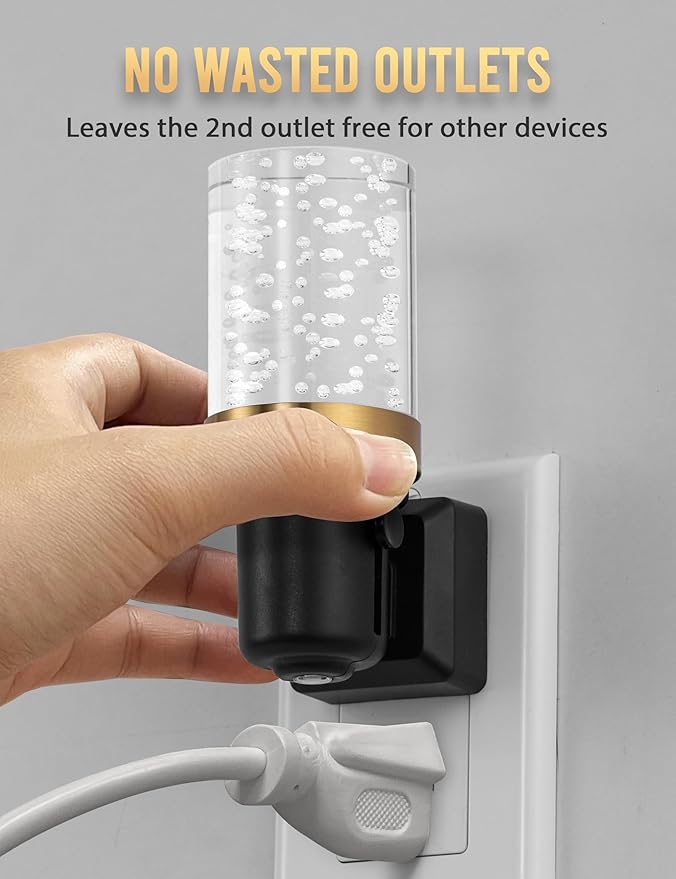 DORESshop LED Night Lights Plug into Wall, Modern Decorative Design Nightlights Plug in, Adjustable Brightness, Dimmable Night Light, Perfect for Adults' Bedroom, Hallway, Bathroom,Warm White