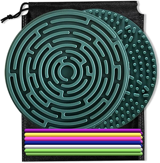 Sensory Activity Board for Kids 3 & Adults: Silicone Fidget Toys for ADHD & Autism, Calming Stress Anxiety, with Travel Bag & 12 Strings